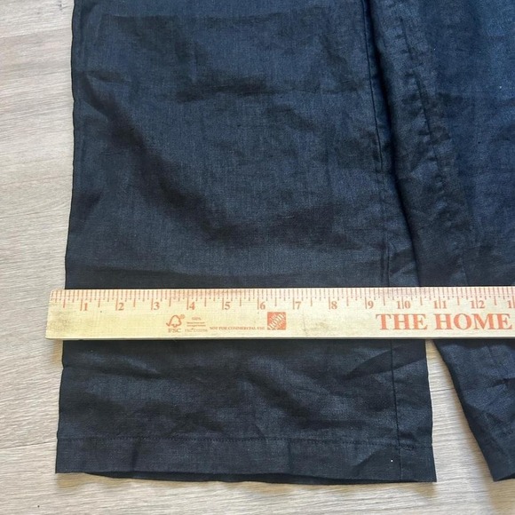 Vintage 2000s Baggy Black Linen Wide Leg Dress Pants 32x31 Y2K Skate Style - Picture 2 of 7